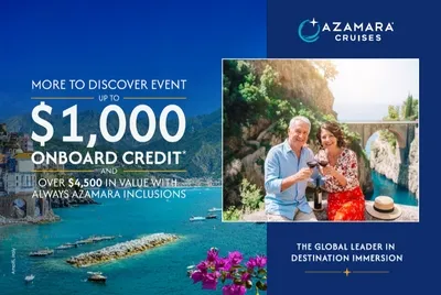 Azamara cruise offer with onboard credit