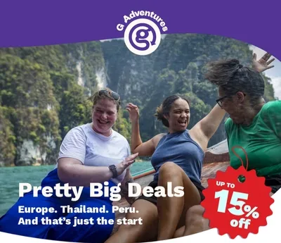 Adventure travelers featured in a G Adventures offer